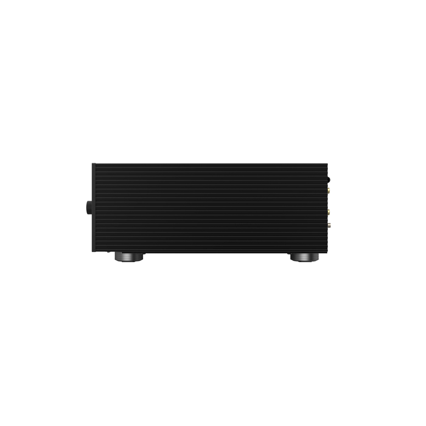 Black electronic device on a white background