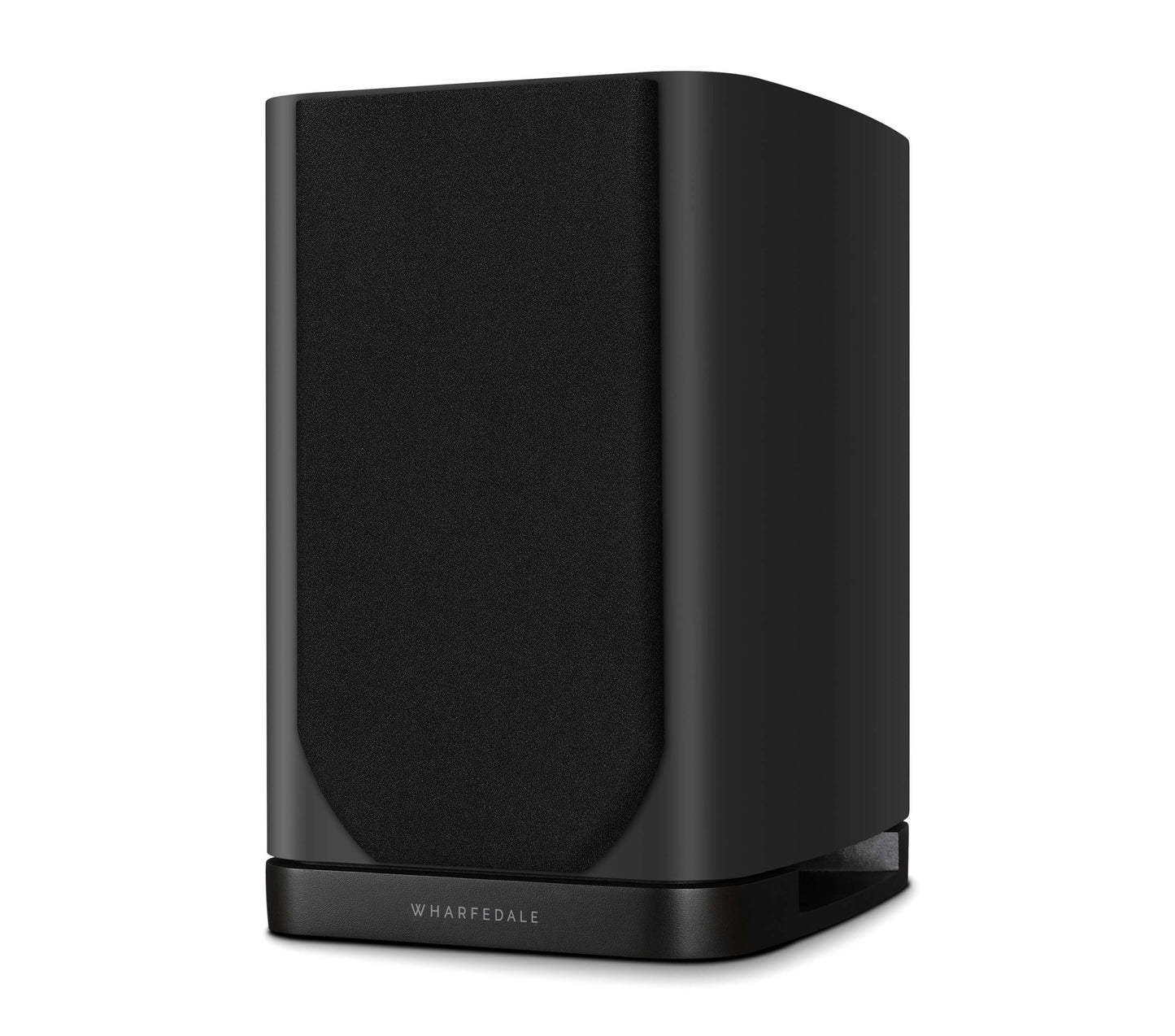 Side view of Wharfedale EVO 5.1 Bookshelf Speaker in black Finish with grill