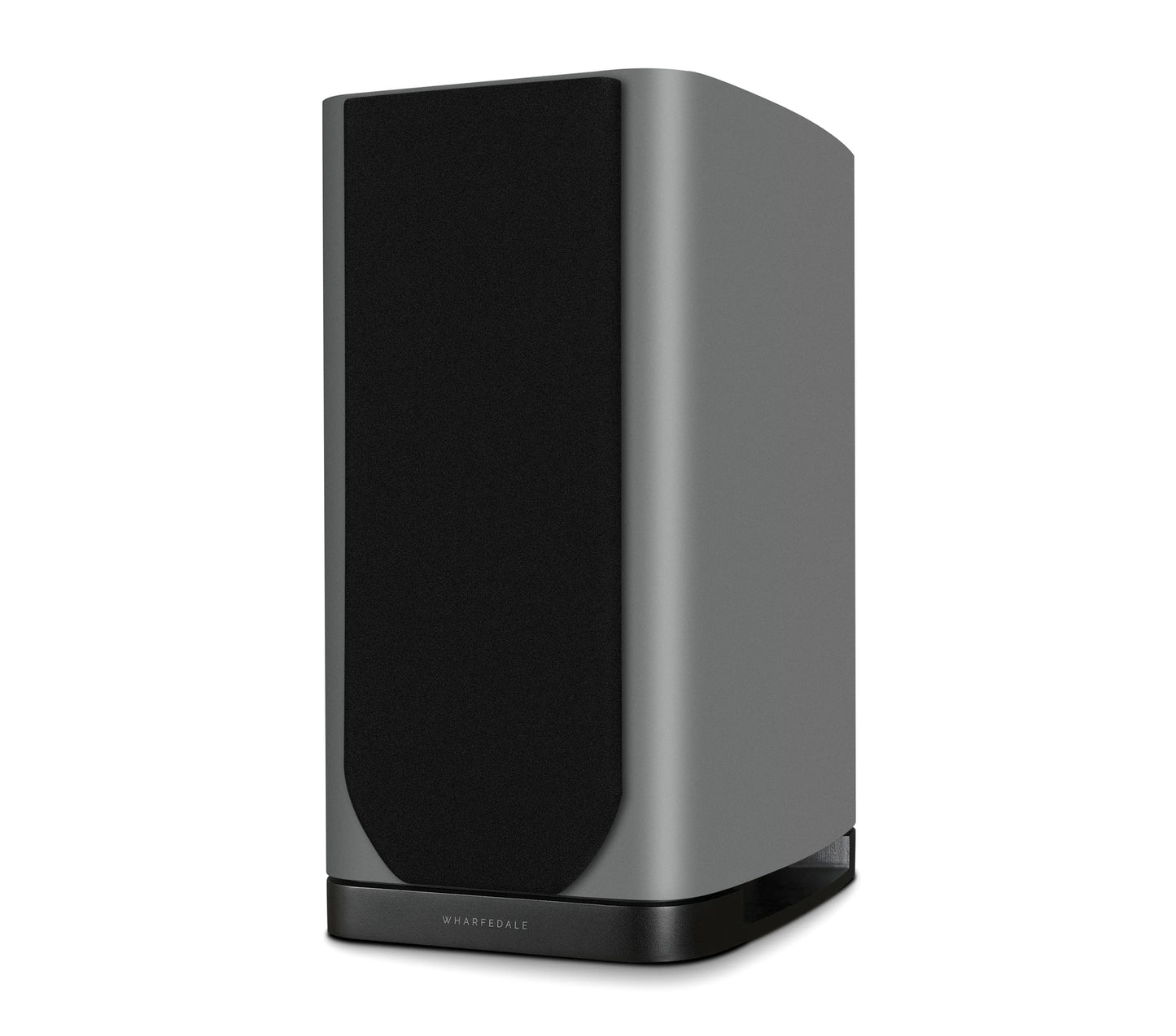 Black and gray speaker on a white background