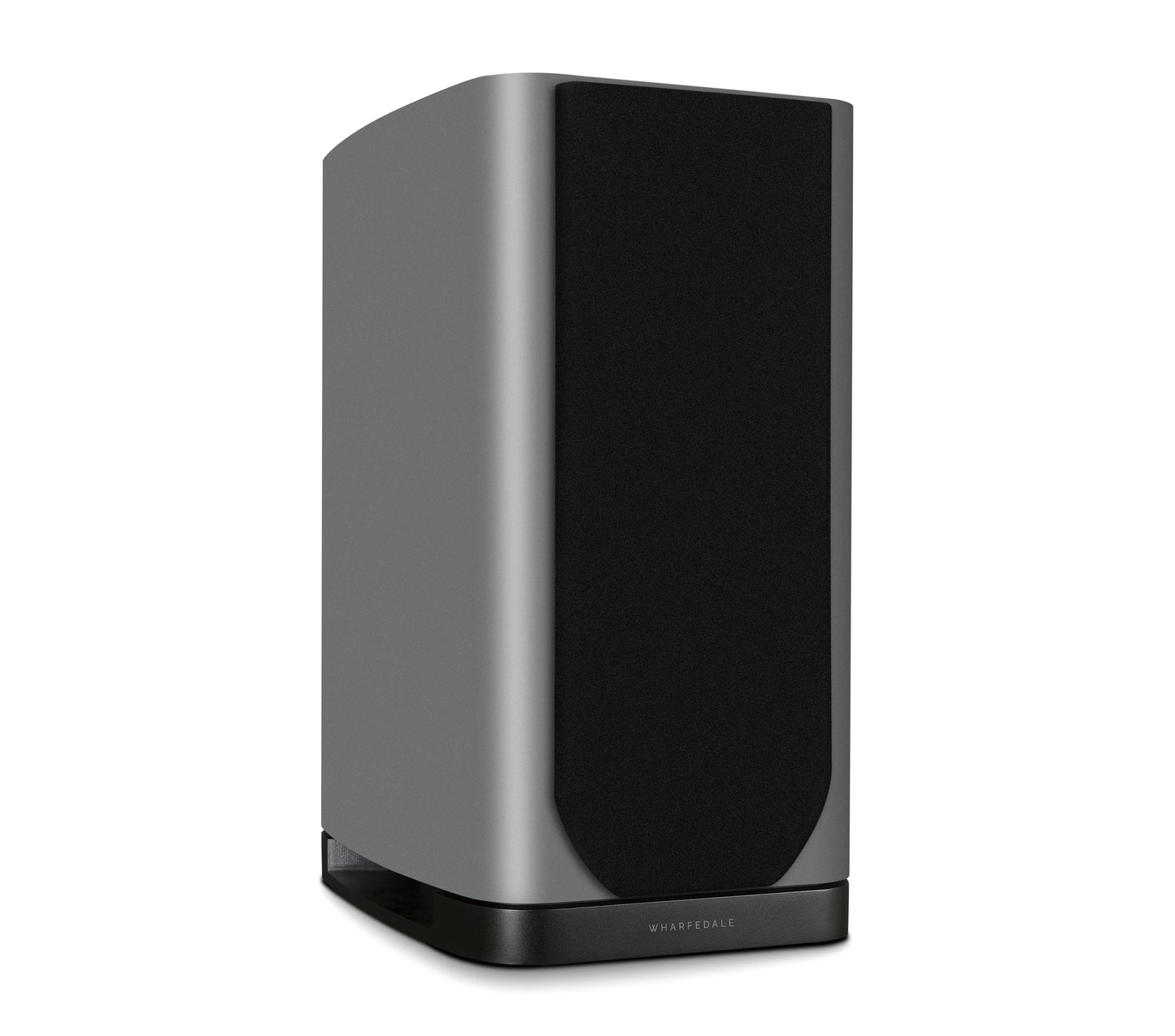 Black and gray speaker on a white background