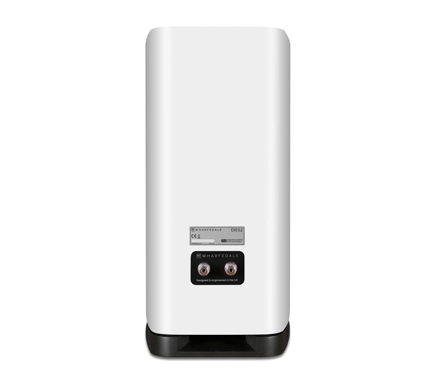 White electronic device with a label on a white background