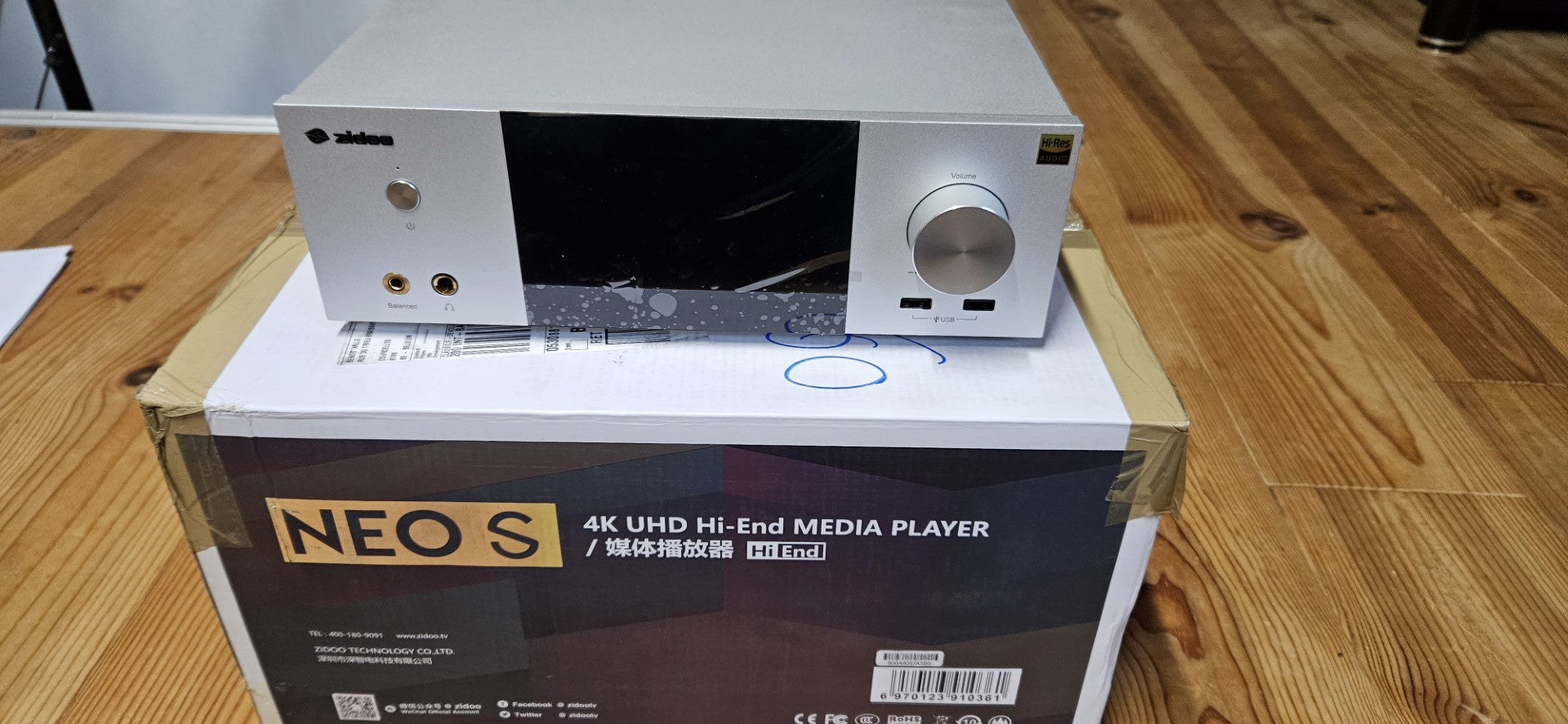 Zidoo 4K Hi-end Media player NEO S - Opened Box