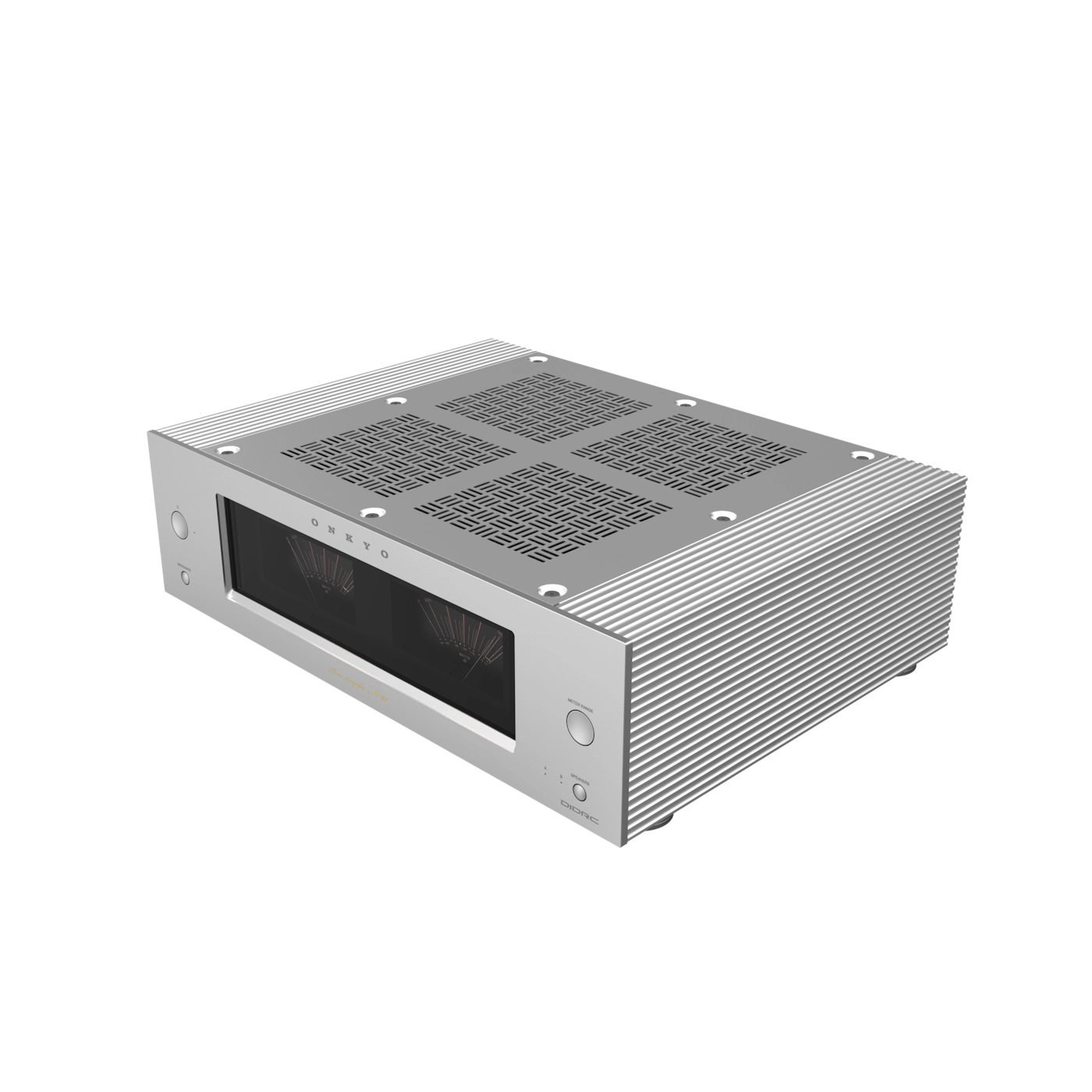 Metallic electronic component on a white background