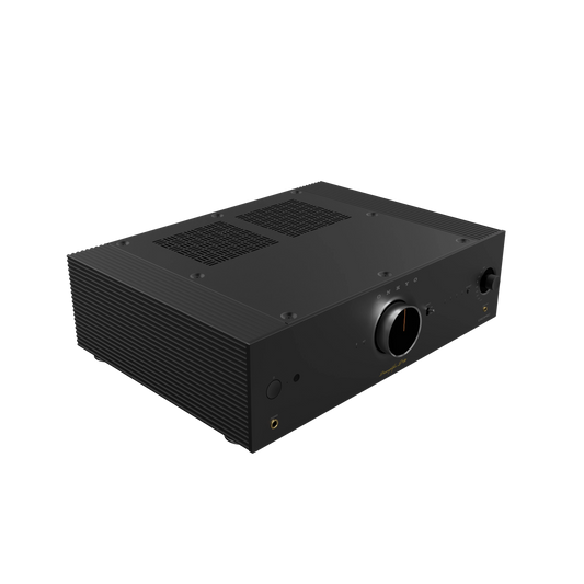 Black electronic device on a white background