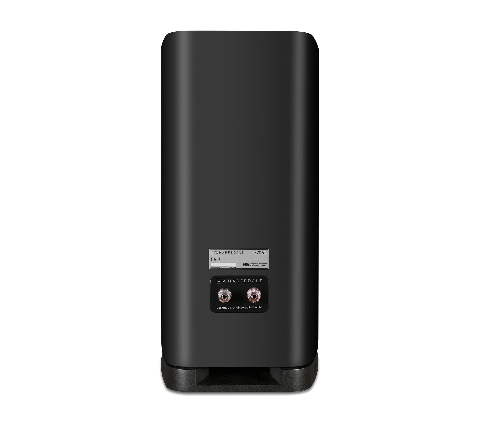 Black electronic device with brand logo on a white background