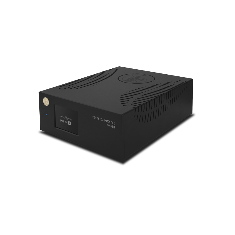 Black electronic device with 'Gold Note' branding on a white background